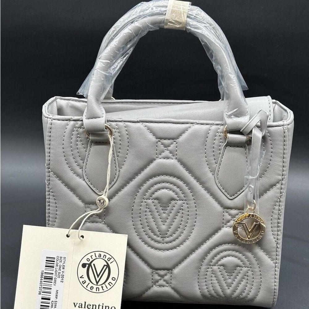 Valentino‎ Orlandi V-2012 Light Grey Quilted Handbag NWT in packaging